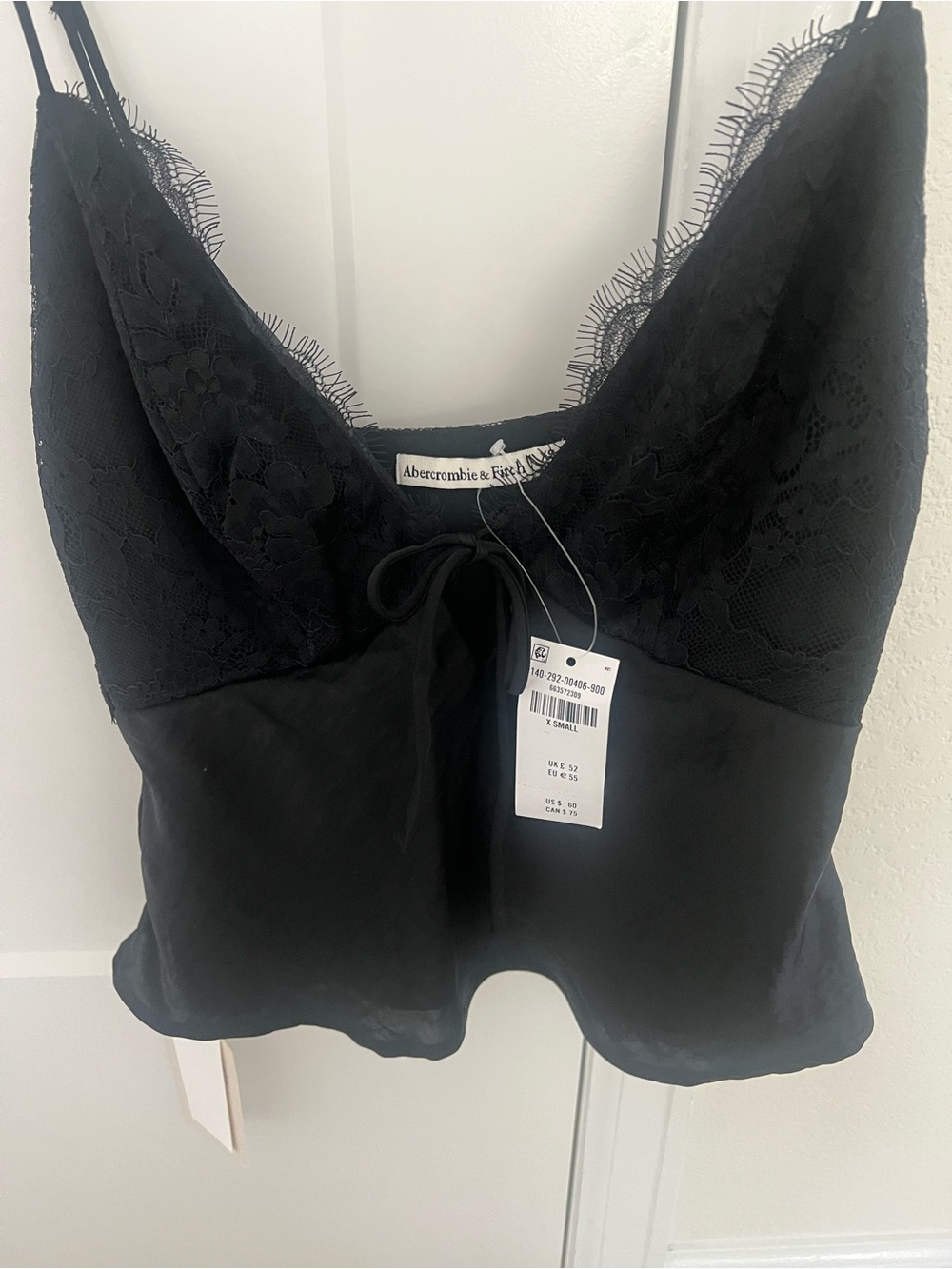 Abercrombie & Fitch Black Lace Satin Camisole - NWT